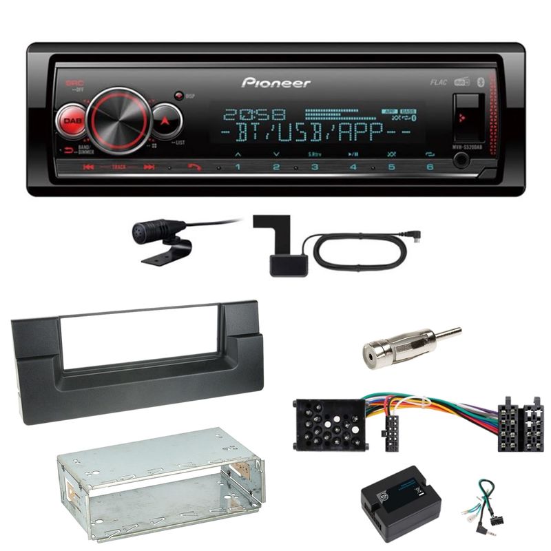 Pioneer MVH-S520DAB Bluetooth Digitalradio Einbauset für BMW 5er E39 bis 09/2000