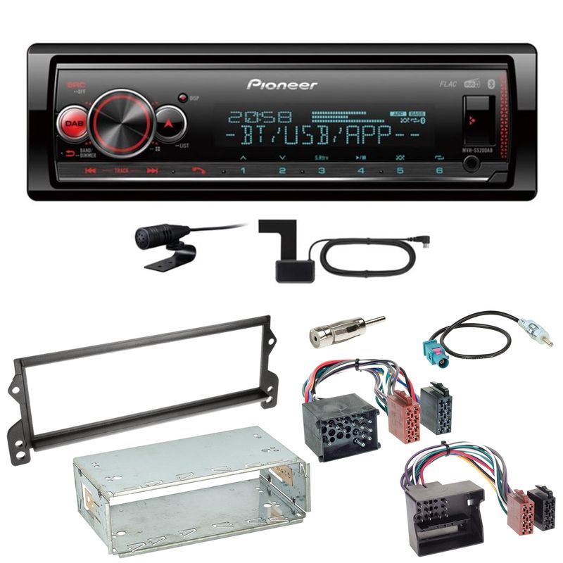 Pioneer MVH-S520DAB FLAC Digitalradio Bluetooth Einbauset für MINI R50 R52 R53