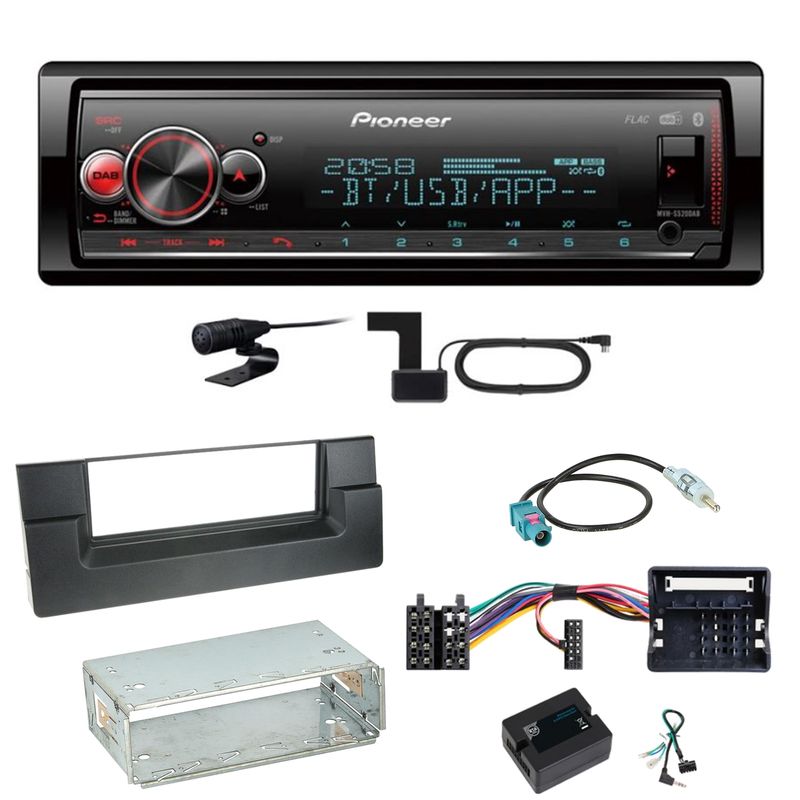 Pioneer MVH-S520DAB USB FLAC Digitalradio Einbauset für BMW 5er E39 ab 10/2000