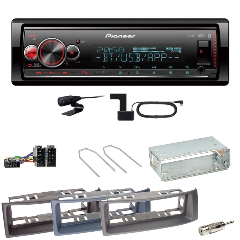 Pioneer MVH-S520DAB Bluetooth DAB+ USB MP3 Einbauset für Renault Megane Scenic 1