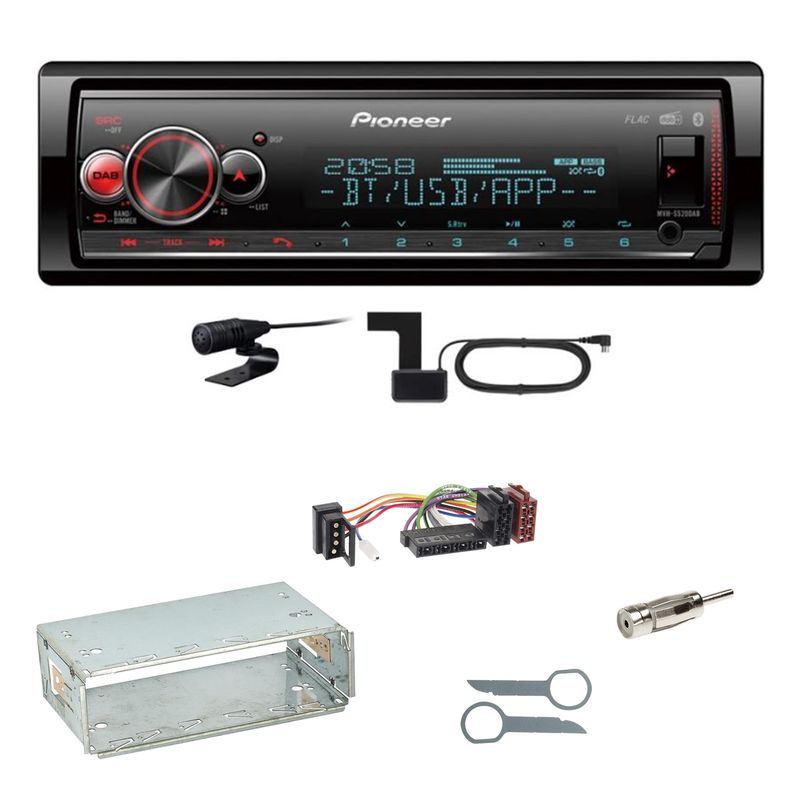Pioneer MVH-S520DAB USB FLAC Digitalradio Einbauset für Mercedes E-Klasse W124 Pioneer MVH-S520DAB USB FLAC Digitalradio Einbauset für Mercedes E-Klasse W124