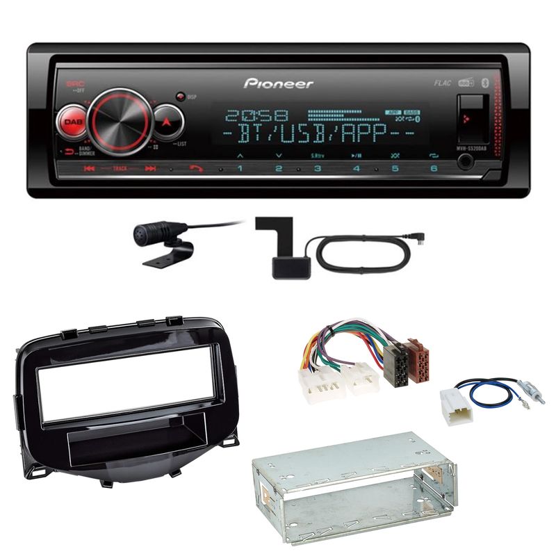 Pioneer MVH-S520DAB Digitalradio Einbauset Toyota Aygo Citroen C1 Peugeot 108