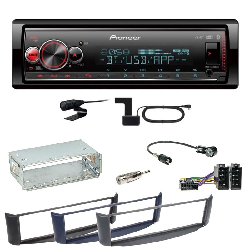 Pioneer MVH-S520DAB Bluetooth Digitalradio FLAC USB Einbauset Smart ForTwo 450