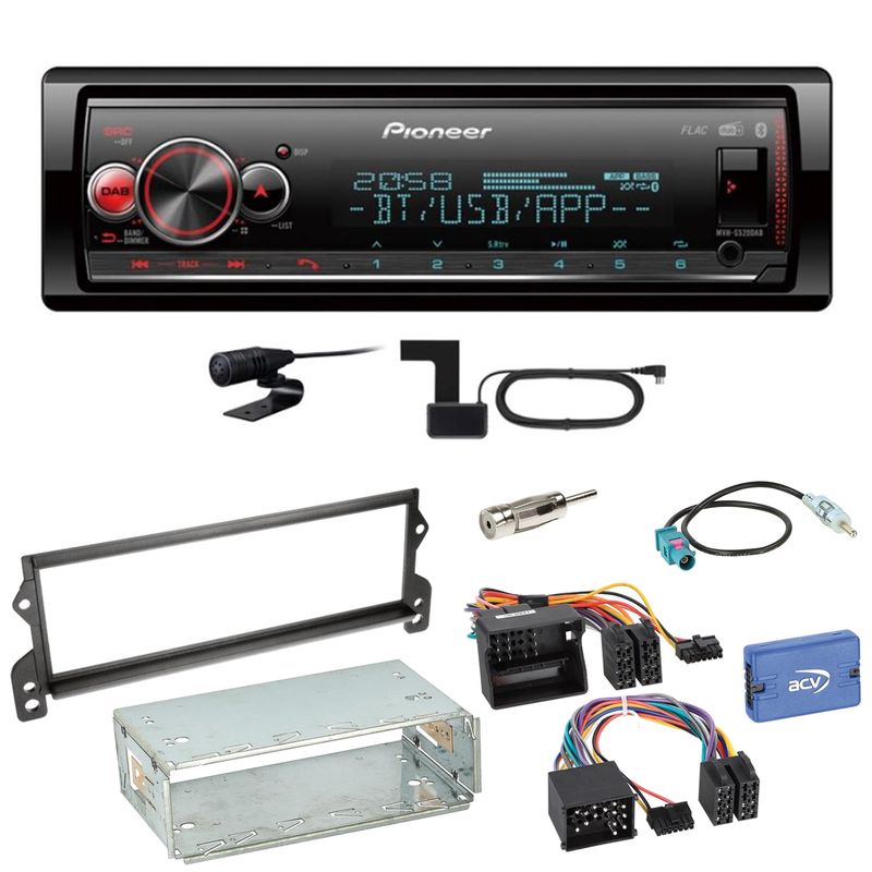 Pioneer MVH-S520DAB Bluetooth FLAC Digitalradio Einbauset für MINI R50 R52 R53