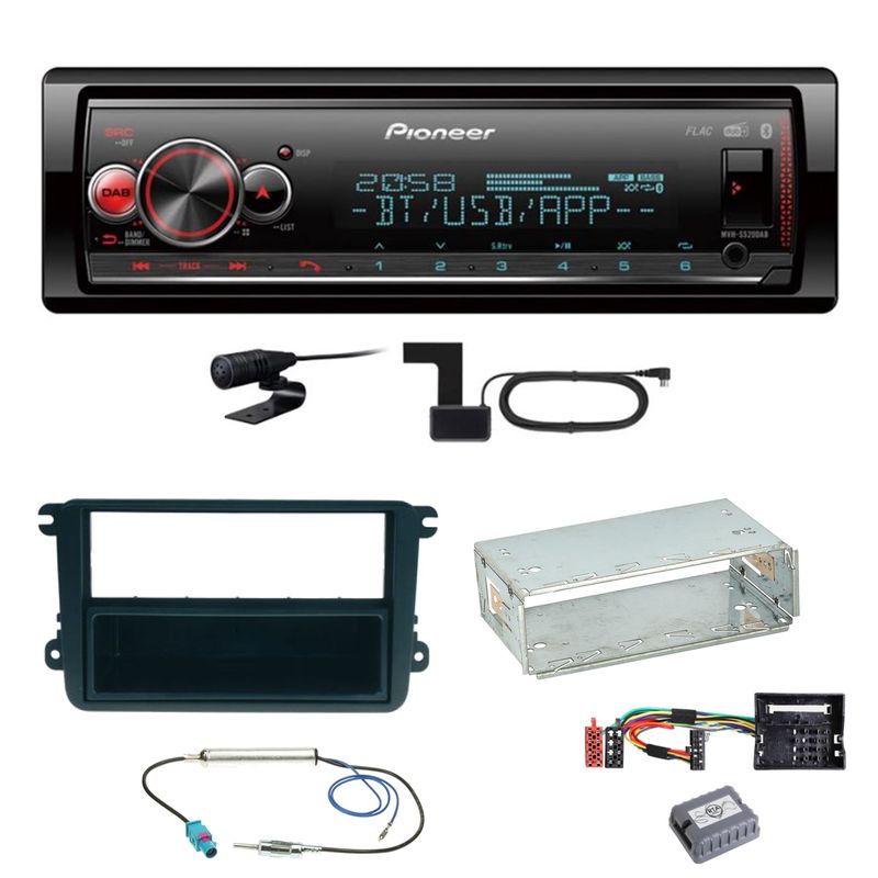 Pioneer MVH-S520DAB FLAC Digitalradio Einbauset für Skoda Fabia Roomster Praktik Pioneer MVH-S520DAB FLAC Digitalradio Einbauset für Skoda Fabia Roomster Praktik