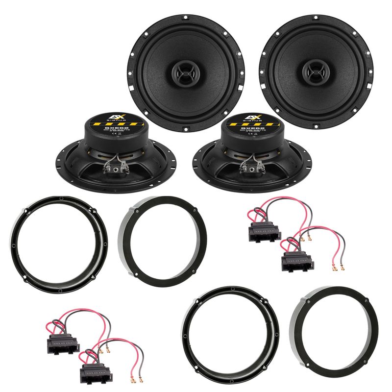 ESX SIGNUM SXE-62 Koaxial Einbauset für Fabia 5J Octavia 1U 5E vorne hinten