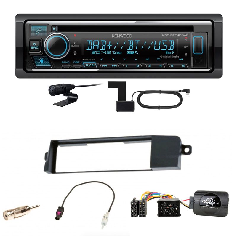 Kenwood KDC-BT740DAB Digitalradio Bluetooth Einbauset für BMW 3er E46