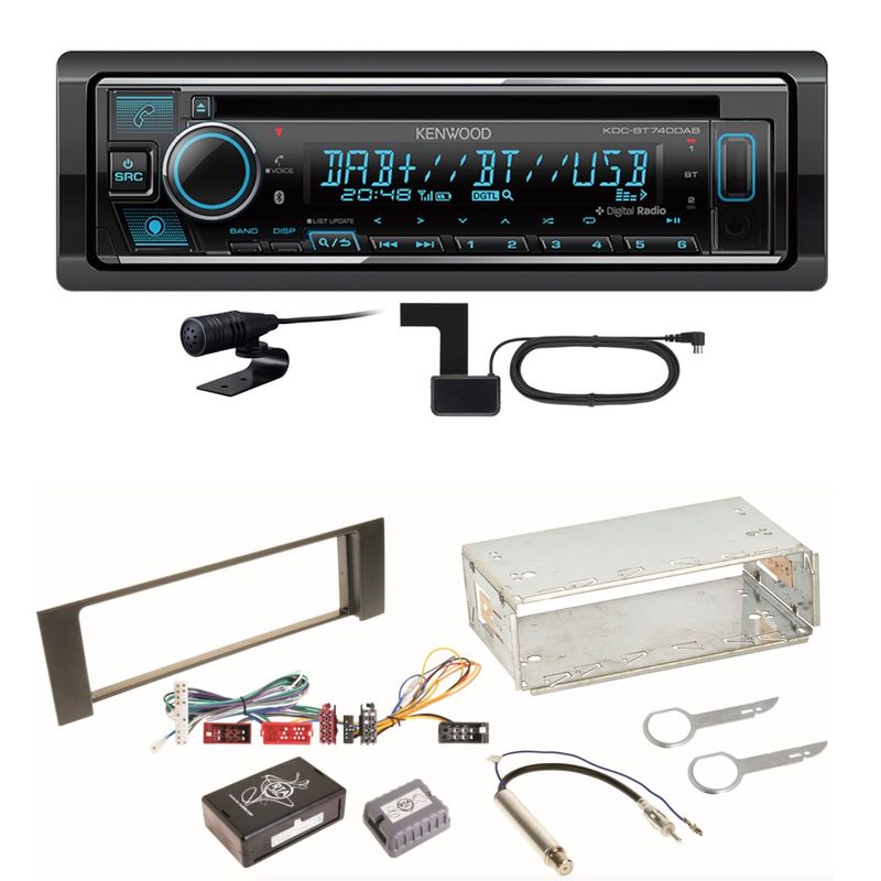 Kenwood KDC-BT740DAB Digitalradio Bluetooth Einbauset für Audi A4 B6 B7 Kenwood KDC-BT740DAB Digitalradio Bluetooth Einbauset für Audi A4 B6 B7