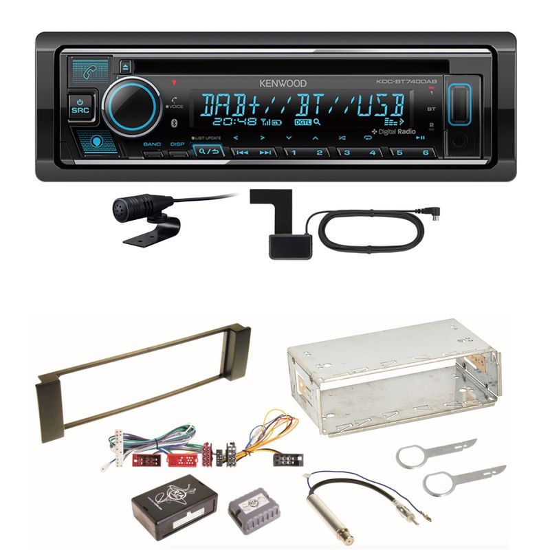 Kenwood KDC-BT740DAB Digitalradio Bluetooth Einbauset für Audi A3 8L A6 4B