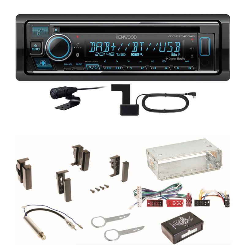 Kenwood KDC-BT740DAB Digitalradio USB CD Einbauset für Audi A4 B5 A6 4B C4 A8