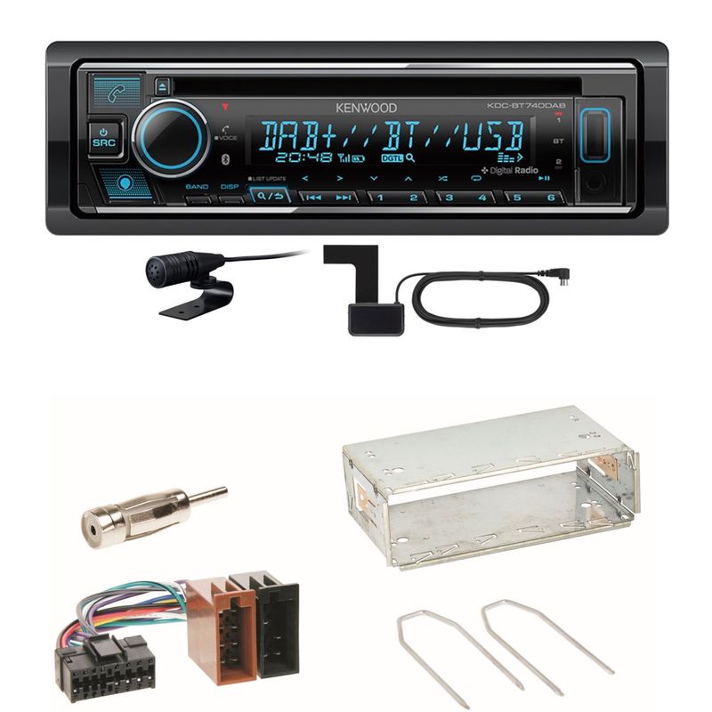 Kenwood KDC-BT740DAB Digitalradio Bluetooth Einbauset für Renault Clio 1 2 Twingo