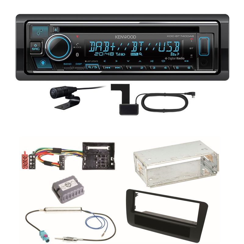 Kenwood KDC-BT740DAB Digitalradio Bluetooth Einbauset für Audi A1 Kenwood KDC-BT740DAB Digitalradio Bluetooth Einbauset für Audi A1