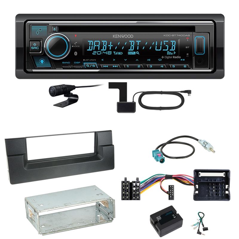Kenwood KDC-BT740DAB Digitalradio Bluetooth Einbauset für BMW 5er E39 ab 10/2000