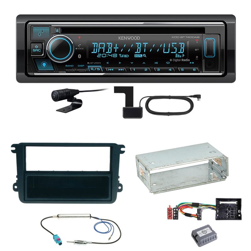 Kenwood KDC-BT740DAB Digitalradio Einbauset für Seat Leon Altea XL Alhambra