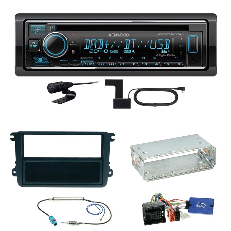 Kenwood KDC-BT740DAB Digitalradio Einbauset für Seat Leon Alhambra Altea XL