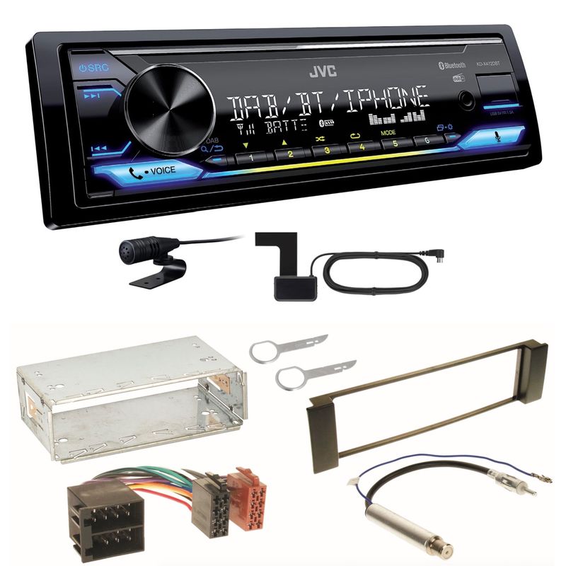 JVC KD-X472DBT Digitalradio USB Bluetooth MP3 Einbauset für Seat Leon Toledo 1M