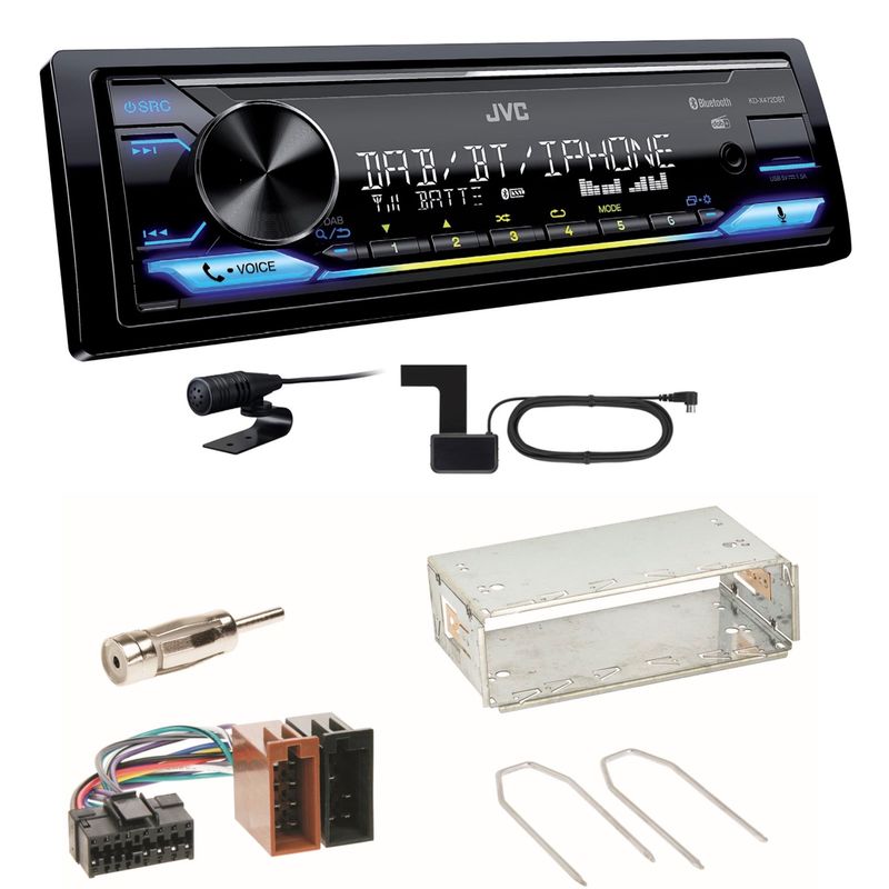JVC KD-X472DBT Digitalradio Bluetooth Einbauset für Renault Clio 1 2 Twingo
