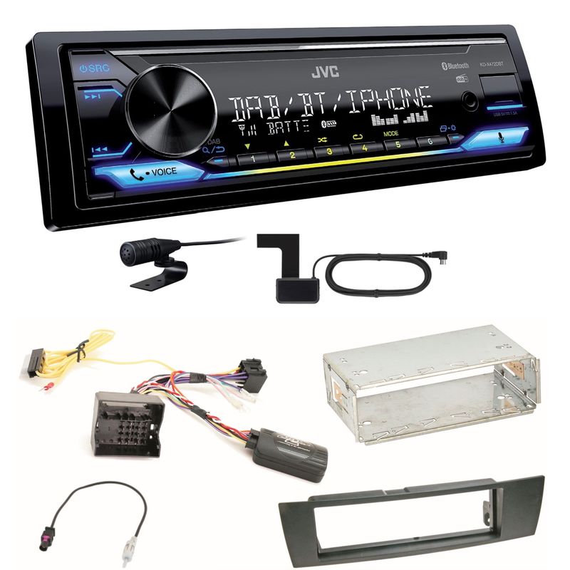 JVC KD-X472DBT Digitalradio USB MP3 FLAC Einbauset für BMW E87 E81 E82 X1 E84