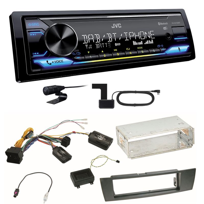 JVC KD-X472DBT Digitalradio Bluetooth FLAC Einbauset für BMW E90 E91 E92 E93