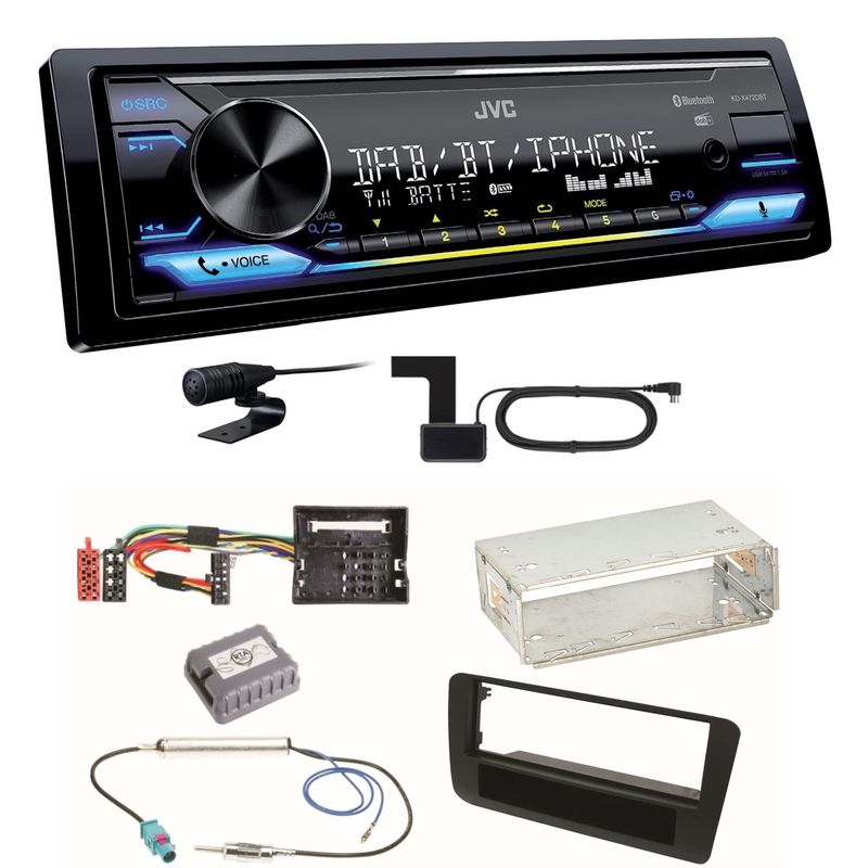 JVC KD-X472DBT Digitalradio Bluetooth USB MP3 FLAC AUX Einbauset für Audi A1 JVC KD-X472DBT Digitalradio Bluetooth USB MP3 FLAC AUX Einbauset für Audi A1