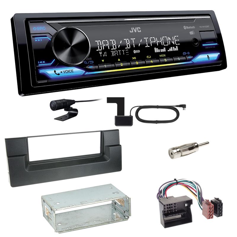 JVC KD-X472DBT Digitalradio Bluetooth USB Einbauset für BMW 5er E39 ab 10/2000