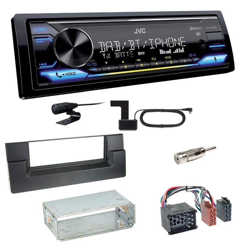 JVC KD-X472DBT Digitalradio USB MP3 FLAC Einbauset für BMW 5er E39 bis 09/2000