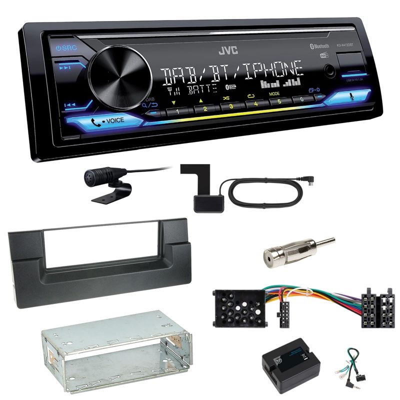 JVC KD-X472DBT Digitalradio USB MP3 FLAC Einbauset für BMW 5er E39 bis 09/2000