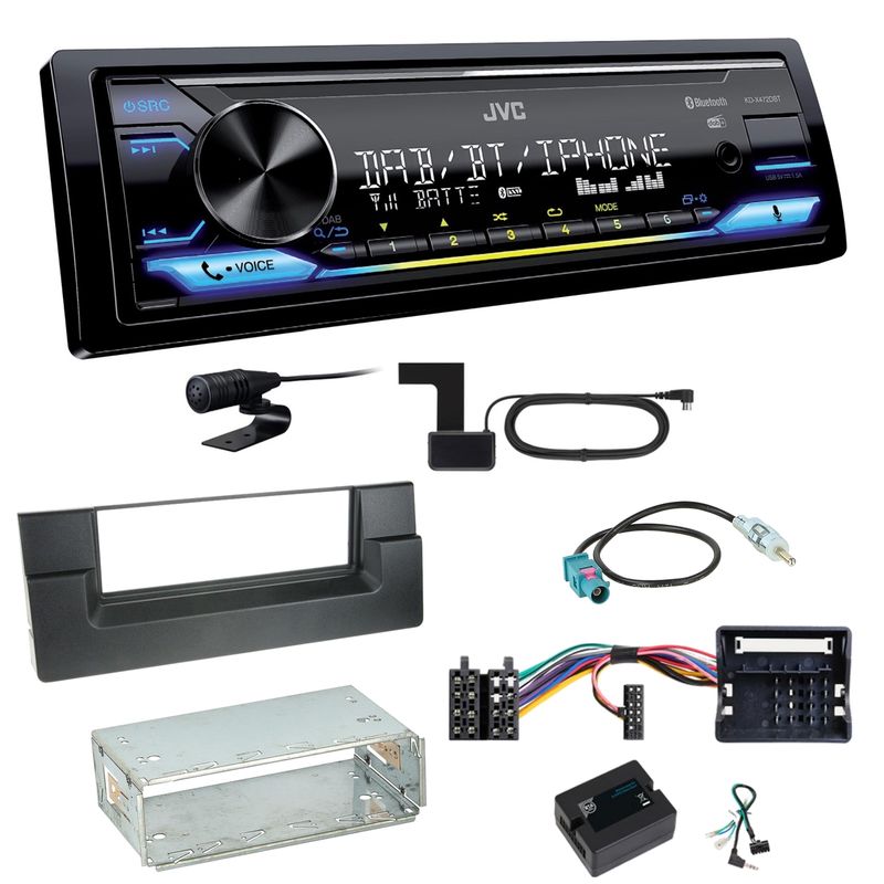 JVC KD-X472DBT Digitalradio Bluetooth USB Einbauset für BMW 5er E39 ab 10/2000