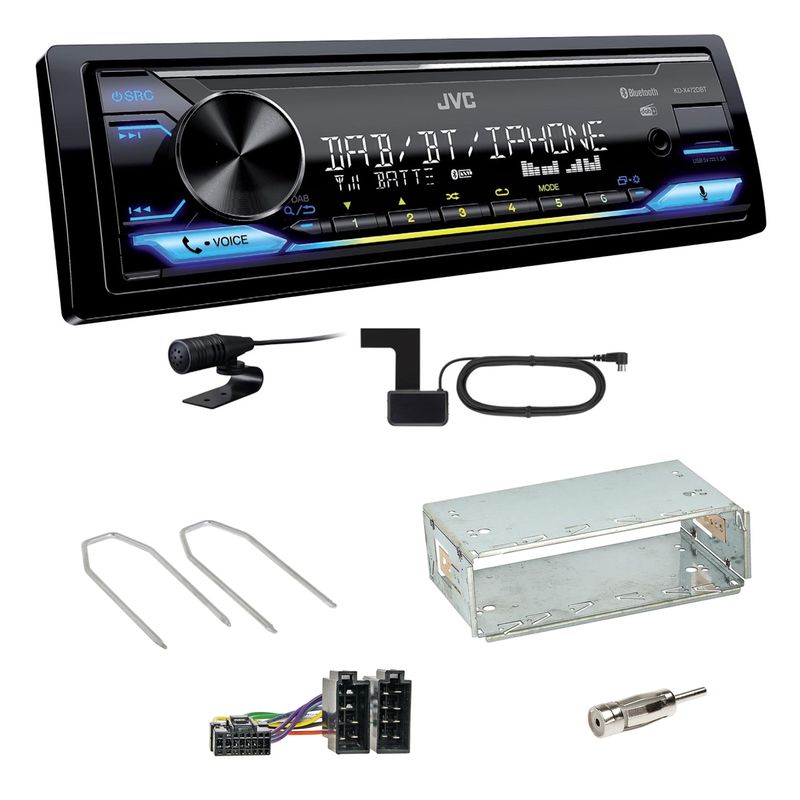 JVC KD-X472DBT Digitalradio USB MP3 Einbauset für Renault Megane 2 Clio 3 Modus