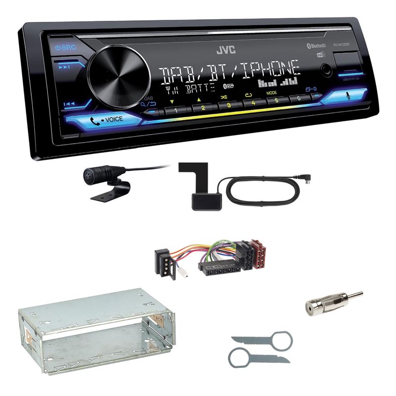 JVC KD-X472DBT Digitalradio Bluetooth USB Einbauset für Mercedes E-Klasse W124 JVC KD-X472DBT Digitalradio Bluetooth USB Einbauset für Mercedes E-Klasse W124