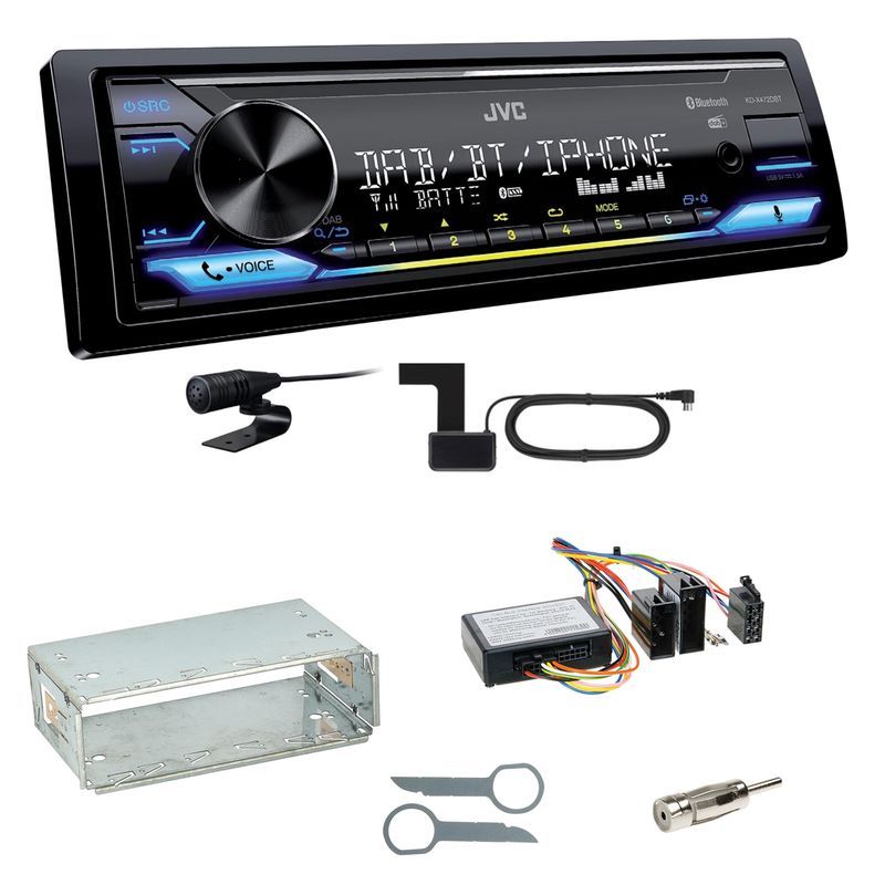 JVC KD-X472DBT Digitalradio Bluetooth USB Einbauset für Mercedes W210 ab 08/99 JVC KD-X472DBT Digitalradio Bluetooth USB Einbauset für Mercedes W210 ab 08/99