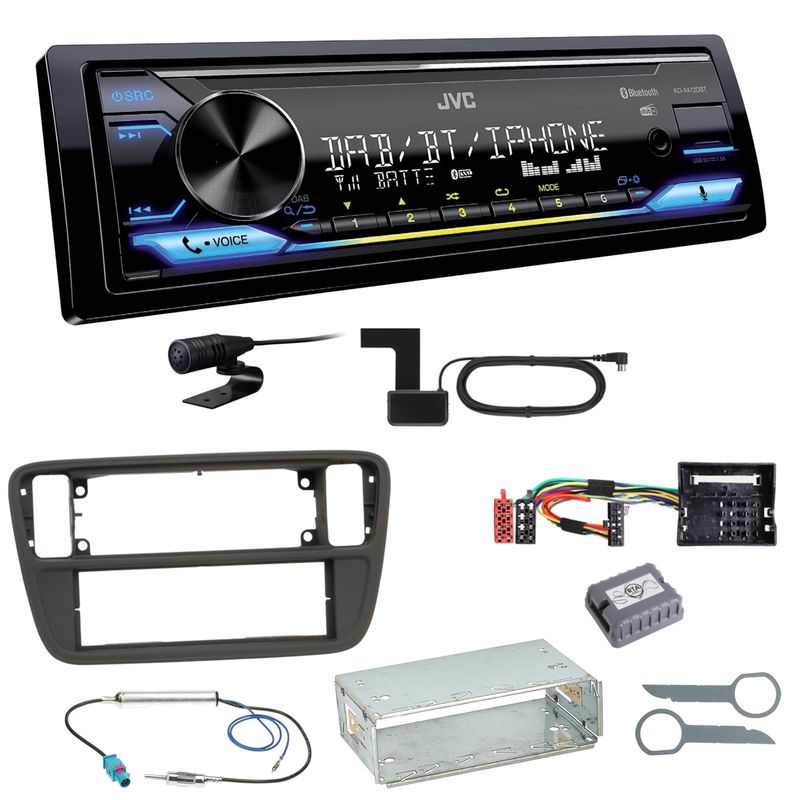 JVC KD-X472DBT Digitalradio USB MP3 FLAC Einbauset für Up Seat Mii Skoda Citigo JVC KD-X472DBT Digitalradio USB MP3 FLAC Einbauset für Up Seat Mii Skoda Citigo