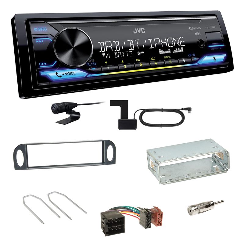 JVC KD-X472DBT Digitalradio Bluetooth MP3 Einbauset für Citroen C5 bis 07/2004