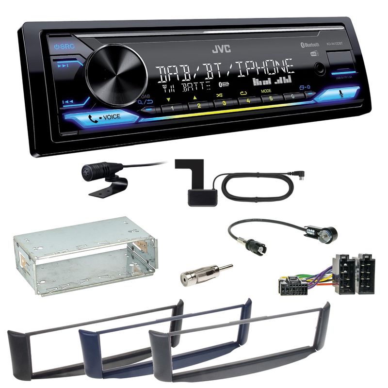 JVC KD-X472DBT Digitalradio Bluetooth USB MP3 FLAC Einbauset Smart ForTwo 450