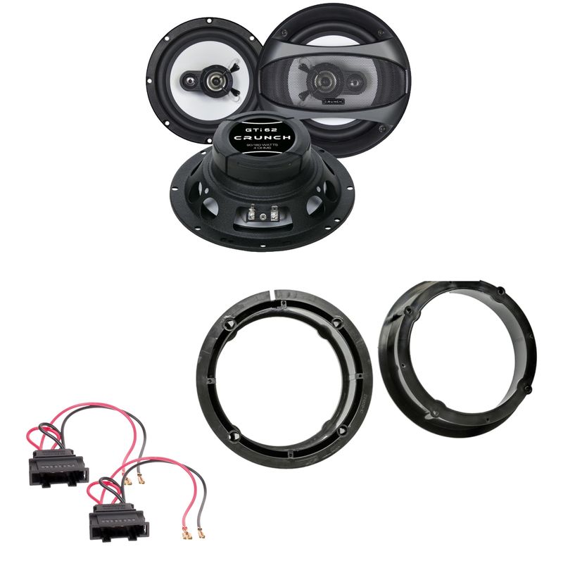 Crunch GTI-62 2-Wege Koaxial 16,5 cm Lautsprecher Einbauset für Passat B8 Arteon