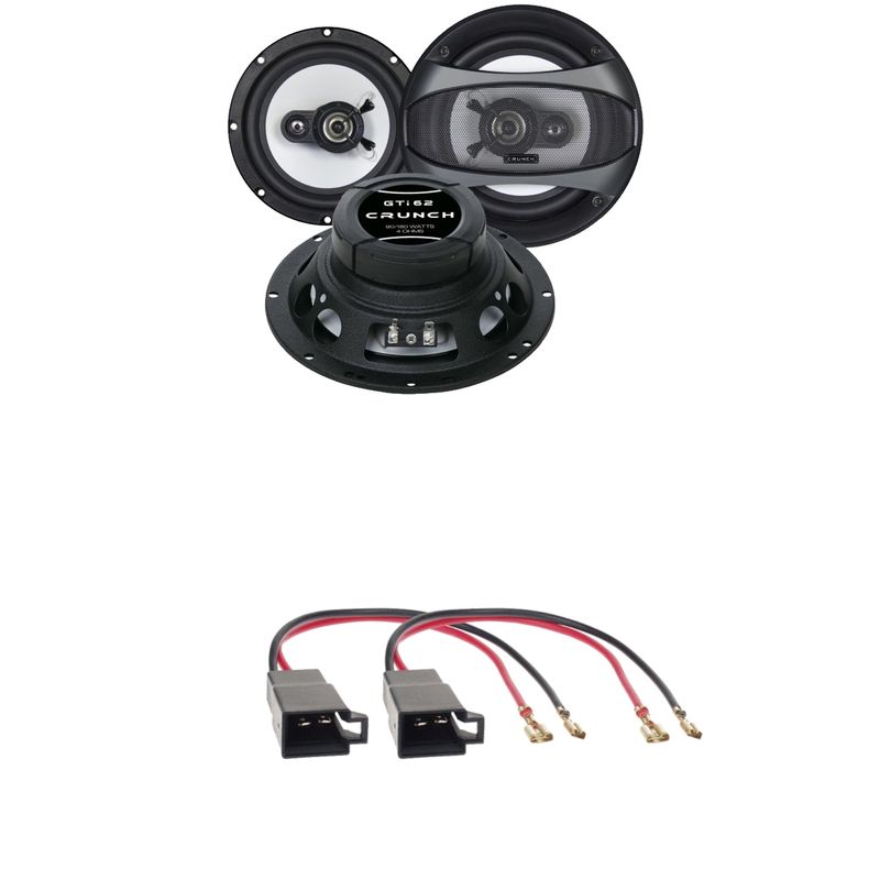 Crunch GTI-62 2-Wege Koaxial 16,5 cm Lautsprecher Einbauset passend für T4 vorne