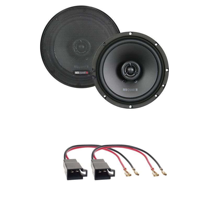 MB QUART QX165 2-Wege Koaxial 3 Ohm Lautsprecher Einbauset passend für T4 vorne