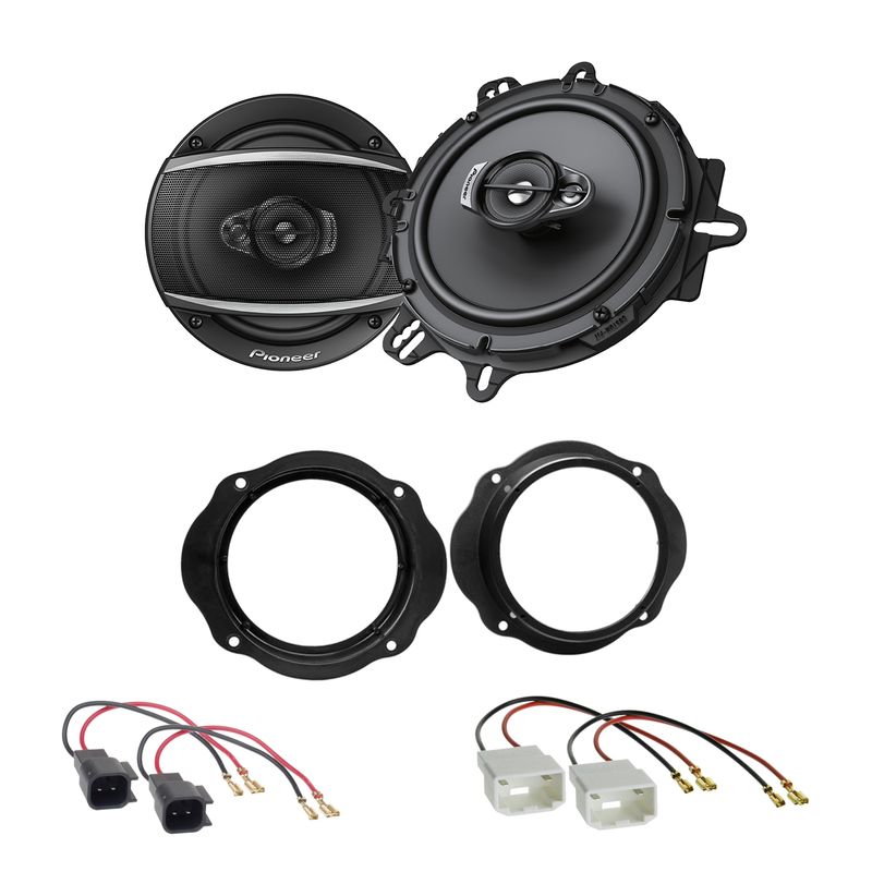 Pioneer TS-A1670F Koax Lautsprecher Einbauset für Ford Fiesta MK6 Facelift vorne