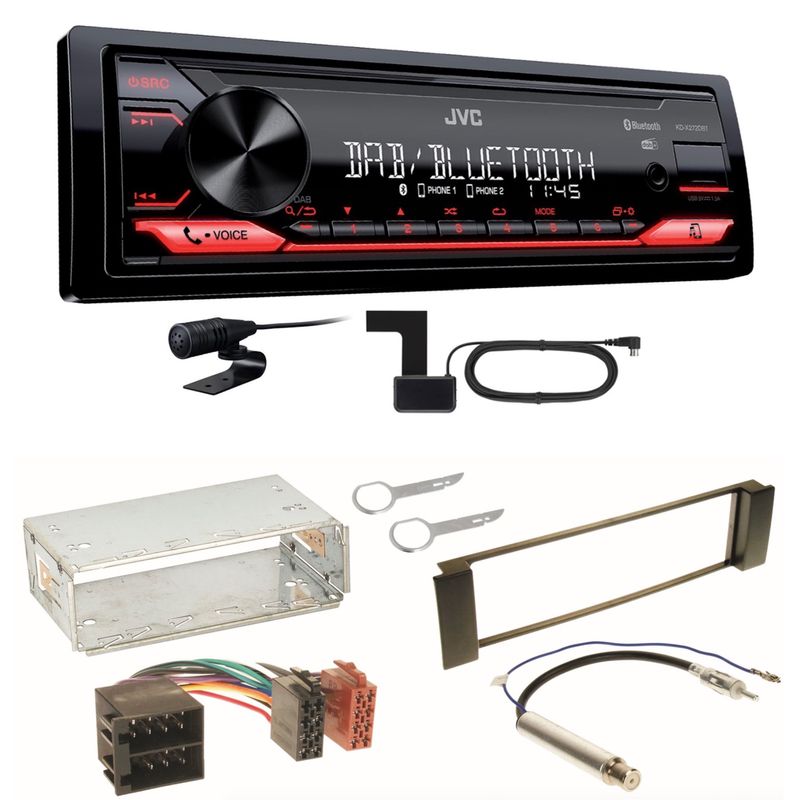 JVC KD-X272DBT Digitalradio USB Bluetooth MP3 Einbauset für Seat Leon Toledo 1M