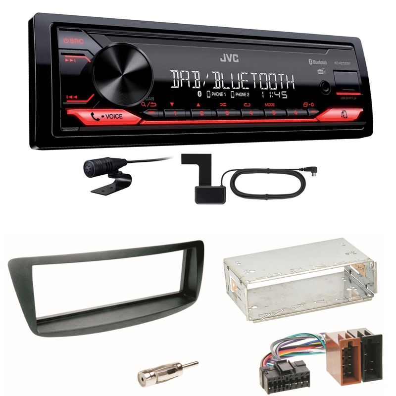 JVC KD-X272DBT Digitalradio USB MP3 Einbauset Toyota Aygo Citroen C1 Peugeot 107
