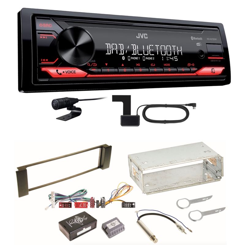 JVC KD-X272DBT Digitalradio Bluetooth FLAC USB Einbauset für Audi A3 8L A6 4B