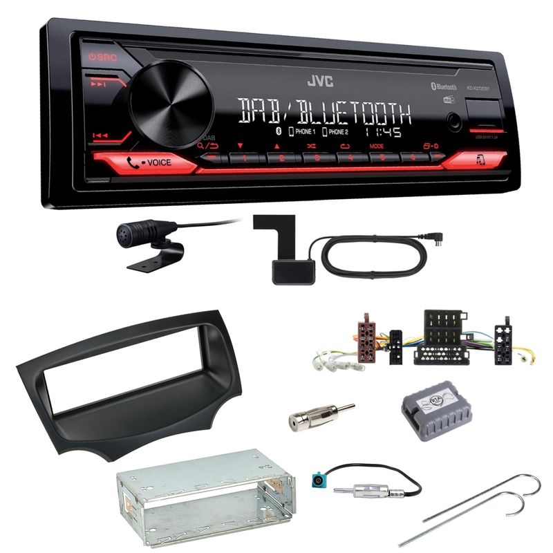 JVC KD-X272DBT Digitalradio Bluetooth FLAC USB AUX Einbauset für Ford KA RU8 JVC KD-X272DBT Digitalradio Bluetooth FLAC USB AUX Einbauset für Ford KA RU8