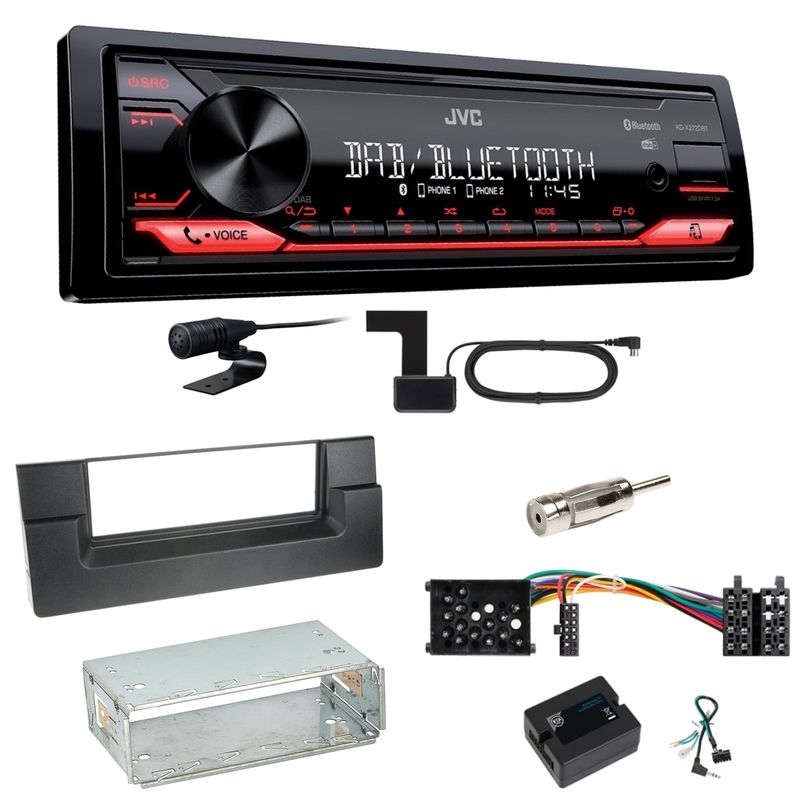 JVC KD-X272DBT Digitalradio USB MP3 FLAC Einbauset für BMW 5er E39 bis 09/2000