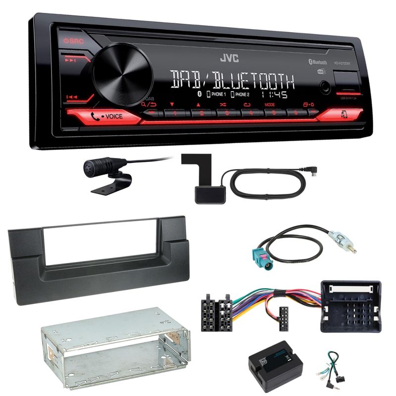 JVC KD-X272DBT Digitalradio Bluetooth USB Einbauset für BMW 5er E39 ab 10/2000