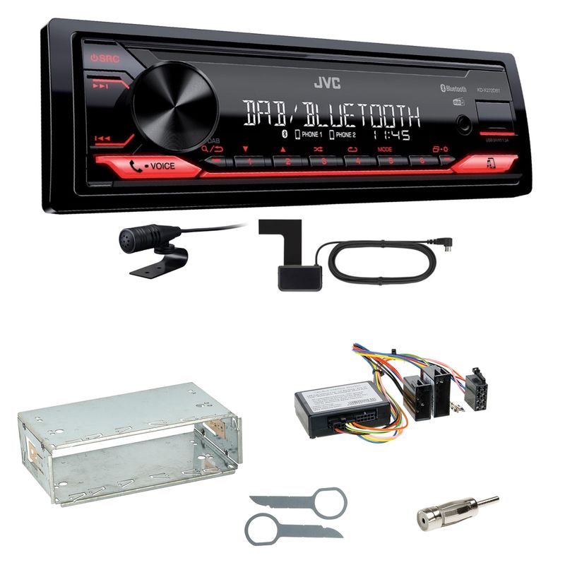 JVC KD-X272DBT Digitalradio Bluetooth USB Einbauset für Mercedes W210 ab 08/99 JVC KD-X272DBT Digitalradio Bluetooth USB Einbauset für Mercedes W210 ab 08/99