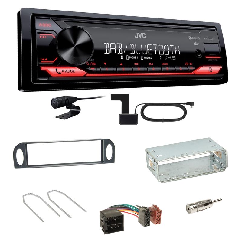 JVC KD-X272DBT Digitalradio Bluetooth MP3 Einbauset für Citroen C5 bis 07/2004