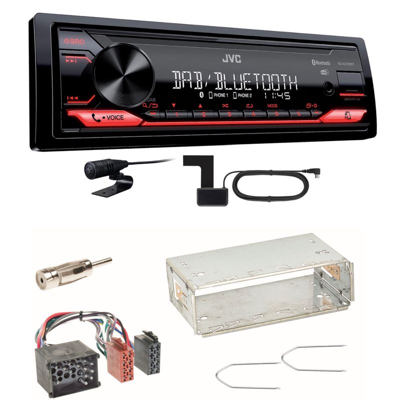 JVC KD-X272DBT Digitalradio Bluetooth USB MP3 FLAC Einbauset für BMW E30 E34 E32
