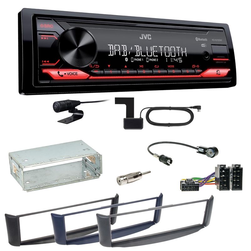 JVC KD-X272DBT Digitalradio Bluetooth USB MP3 FLAC Einbauset Smart ForTwo 450