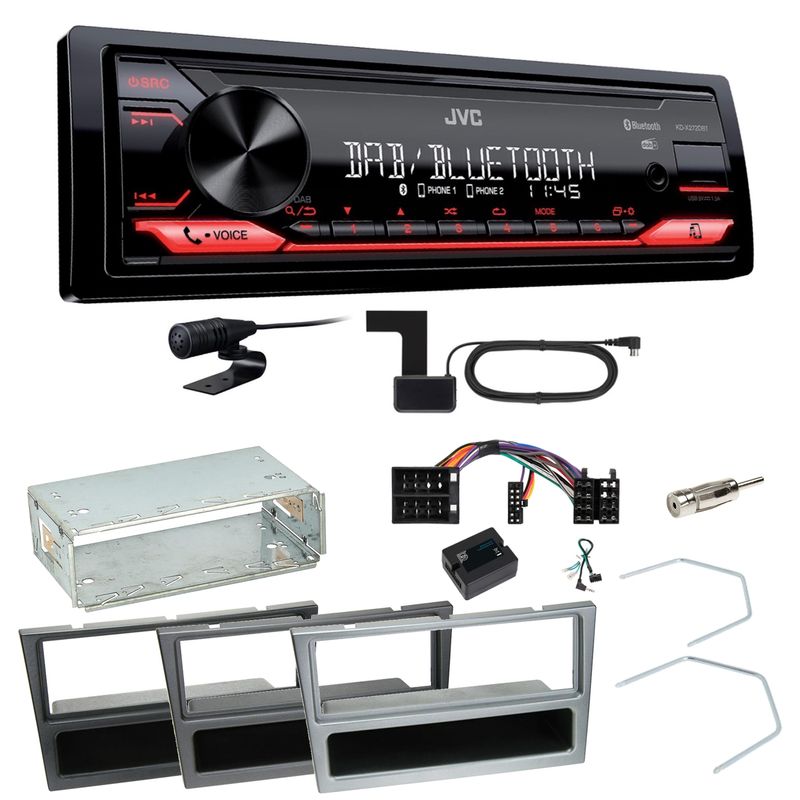 JVC KD-X272DBT DAB+ Bluetooth Einbauset für Opel Vectra C Signum Corsa Combo