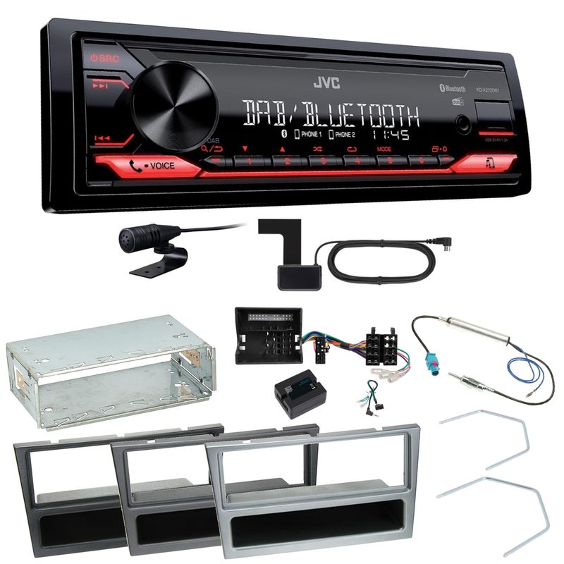 JVC KD-X272DBT DAB+ Bluetooth Einbauset für Opel Signum Corsa C Tigra Twintop